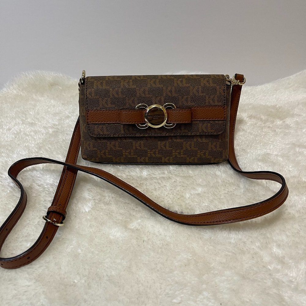 Karl Lagerfeld Crossbody Purse, Crossbody Bag Brown Small